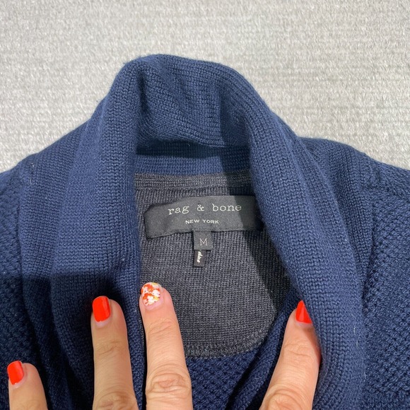 rag & bone Navy Blue Men's Cardigan Sweater - Picture 4 of 10